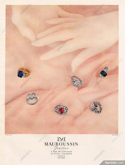 Mauboussin 1950 Rings, Hand, Photo Crespi