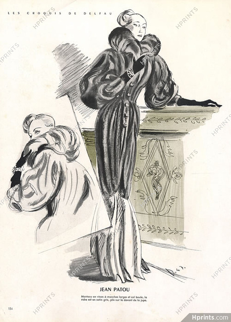 Jean Patou 1947 André Delfau Fur Coat