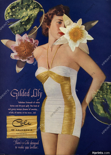Cole of California (Swimwear) 1951 Gilded Lily