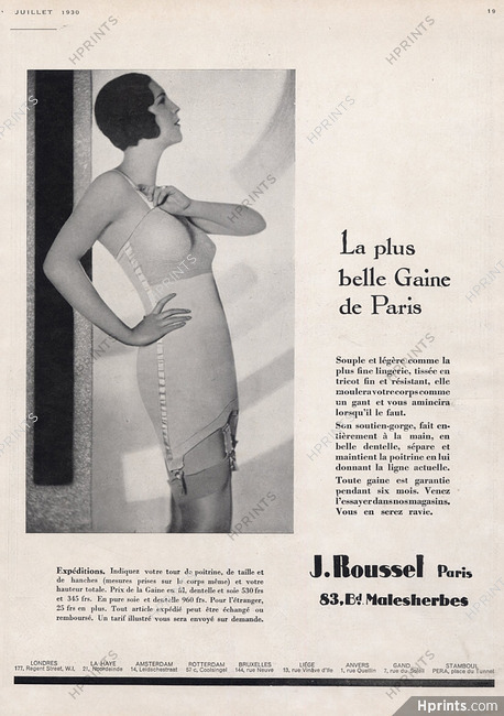 Roussel 1930 Girdle, Corselette, Garter Belts