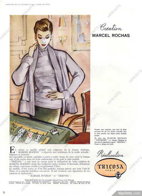 Tricosa (Textile) 1952 Marcel Rochas