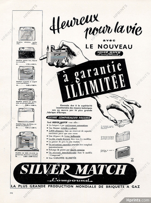 Silver Match Compound 1957 Lighter