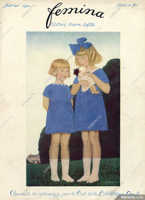 Marty 1924 Two Girls and Doll