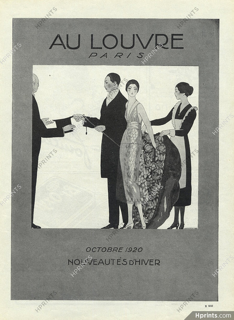 Au Louvre (Department Store) 1920 Edouard Marty, Evening Gown, Coat