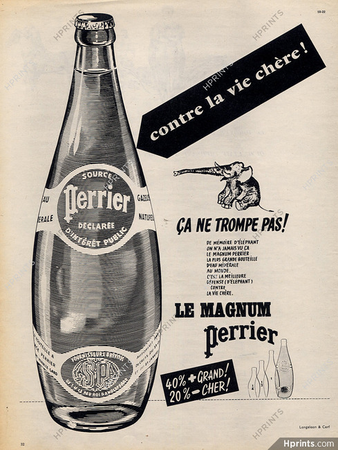 Perrier (Water) 1960 Elephant
