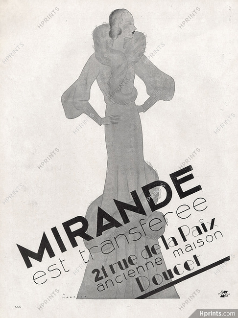 Mirande (Couture) 1930 Evening Gown, André Harfort