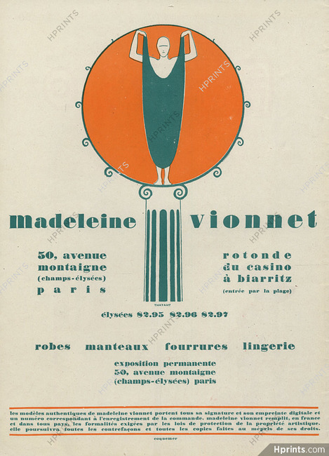 Madeleine Vionnet 1925 Label, Thayaht