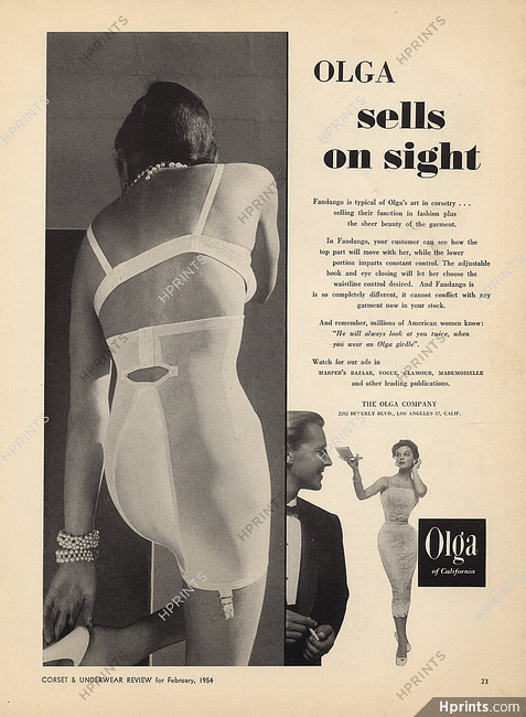 1974 Vintage ad OLGA Bras The Olga Co. retro fashion girdle model 04/27/23