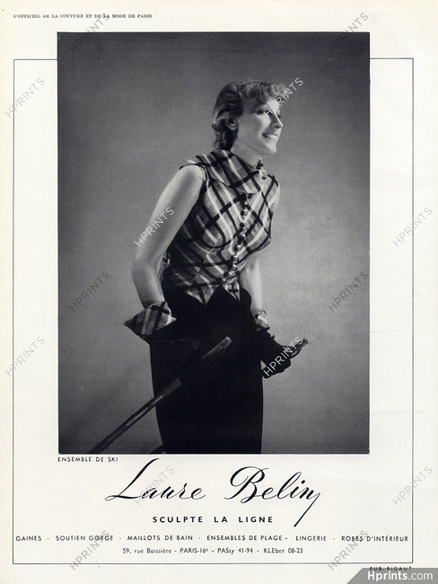 Laure Belin 1953 Skiing