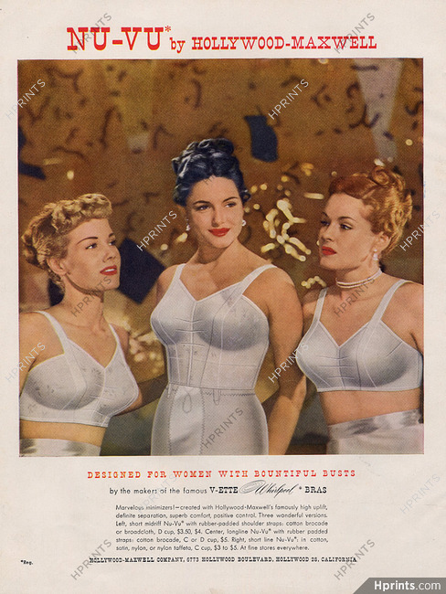 1949 women's Helen of Hollywood Live night wire day night bra vintage  fashion ad