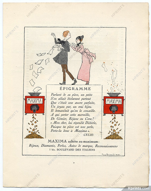 Maxima (Jewels) 1914 "Epigramme" Pierre Brissaud