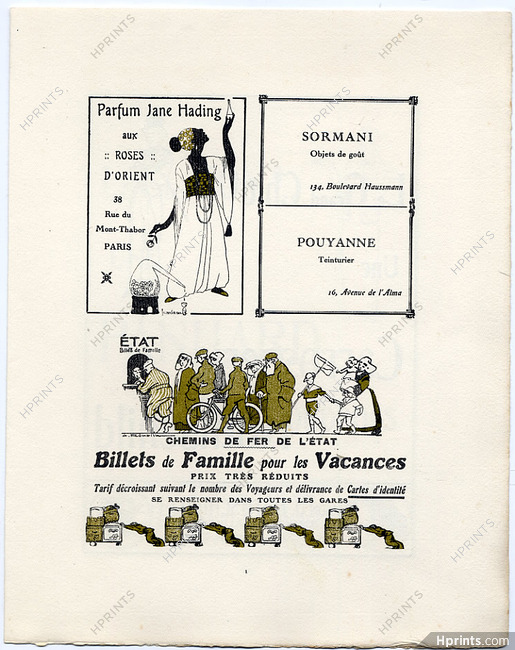 SNCF & Jane Hading 1913 Roubille & Lepape, Gazette du Bon Ton