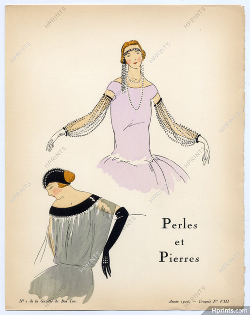 Perles et Pierres, 1922 - Soeurs David. La Gazette du Bon Ton, n°1 — Croquis N°VIII