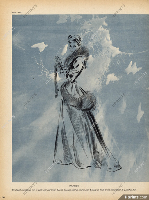 Paquin 1946 Evening Gown