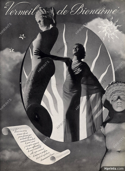 Bienaimé (Perfumes) 1937 Vermeil Mermaid Classical Antiquity