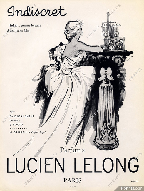 Lucien Lelong (Perfumes) 1953 Indiscret, Runacher