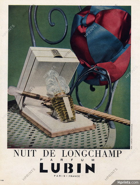 Lubin (Perfumes) 1948 Nuit de Longchamp Jockey Hat Elshoud