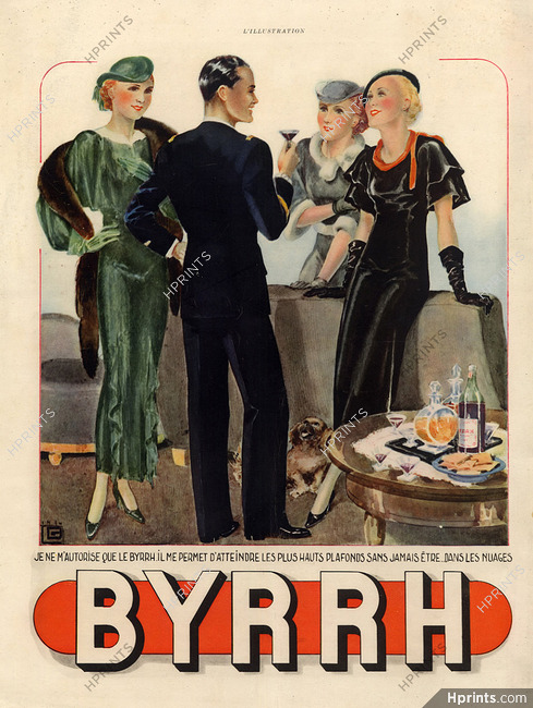 Byrrh 1934 Elegantes Parisiennes Georges Léonnec