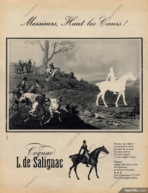 L. de Salignac (Cognac) 1956 Hunting