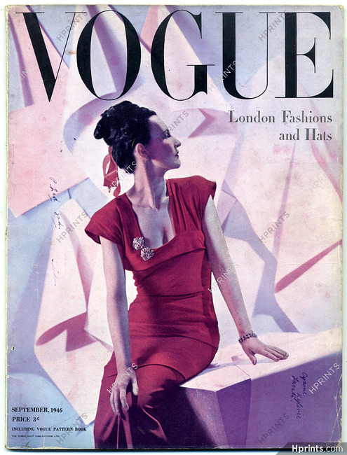 British Vogue September 1946 London Fashions and Hats, 108 pages