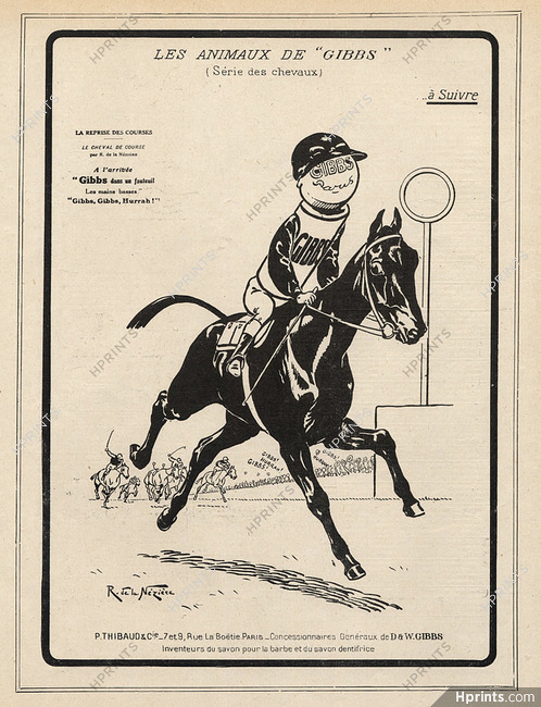 Gibbs (Cosmetics) 1919 ''Série des Chevaux'', R. de la Nézière