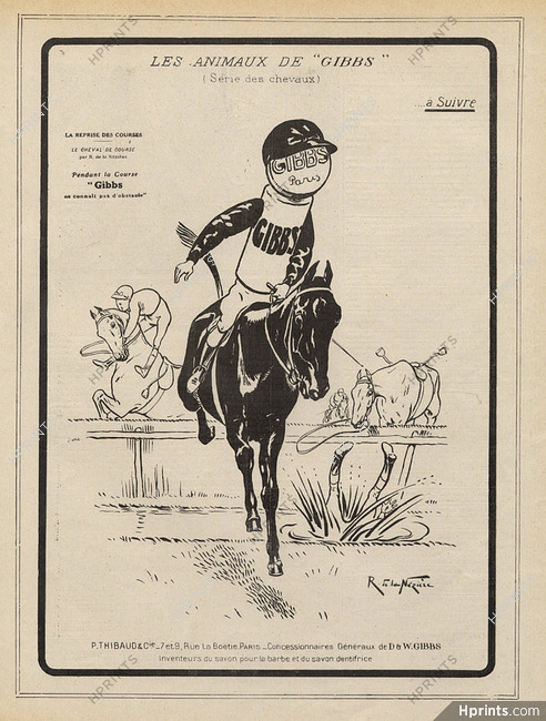 Gibbs (Cosmetics) 1919 ''Série des Chevaux'', R. de la Nézière