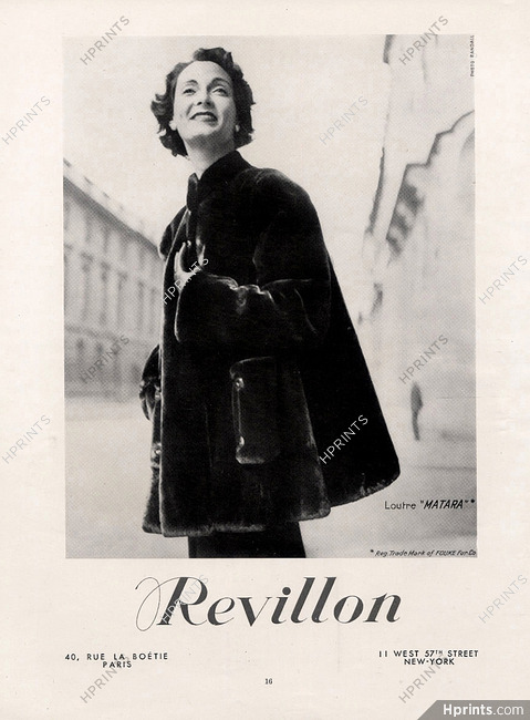 Revillon 1950 Loutre Matara Fur Coat, Photo Robert Randall