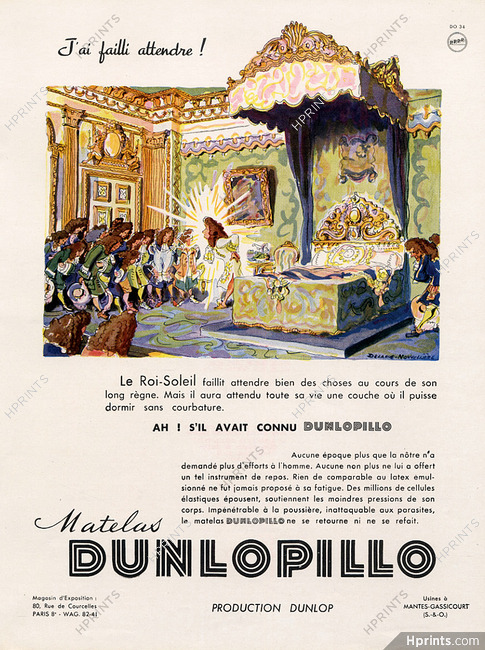 Dunlopillo 1951 "Le Roi soleil" Pierre Delarue-Nouvellière