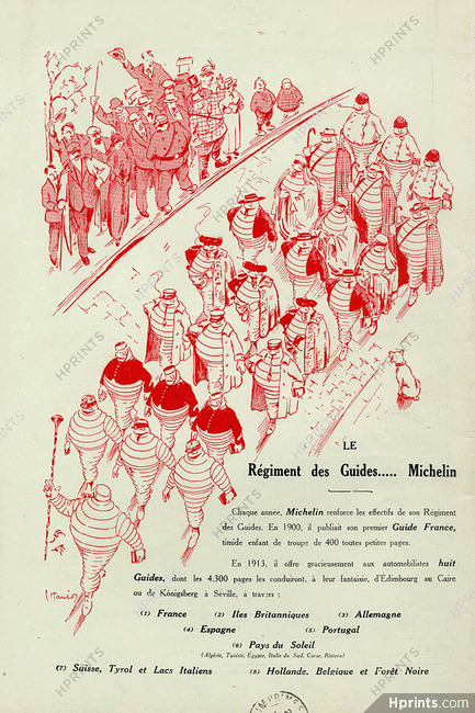 Michelin 1913 - 74ème tableau ''Le Régiment des Guides... Michelin''
