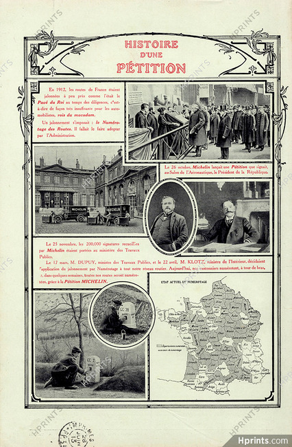 Michelin 1913 - 72ème tableau ''Histoire d'une Pétition''
