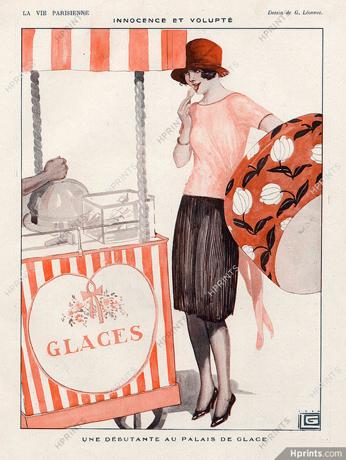 Georges Léonnec 1922 ''Innocence et Volupté'' Ice cream Hatbox