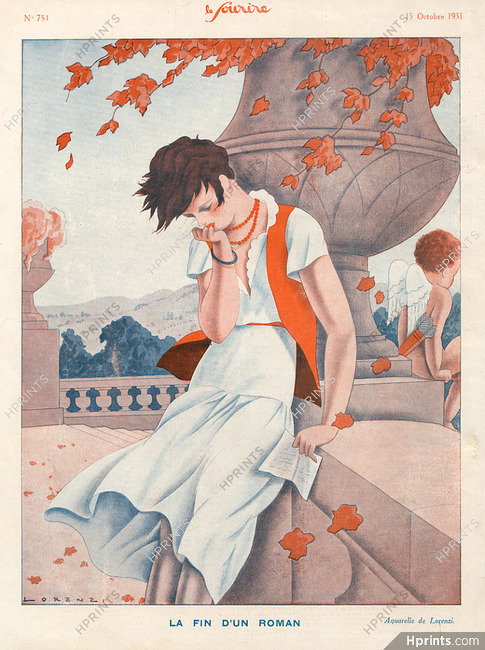 Fabius Lorenzi 1931 ''La Fin d'un Roman'' angel, autumn