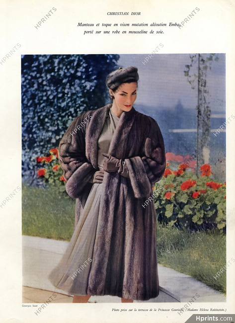 Christian Dior (Fur clothing) 1956 Georges Saad, Fur Coat, Fashion Photography