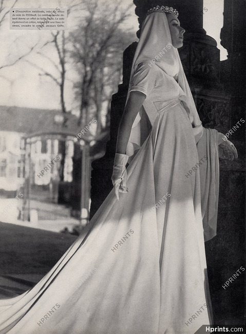 Jacques Griffe 1953 Wedding Dress, Pétillault, Photo Henry Clarke