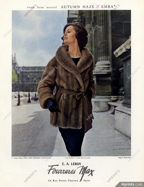 Fourrures Max (Fur clothing) 1963 Photo Virginia Thoren