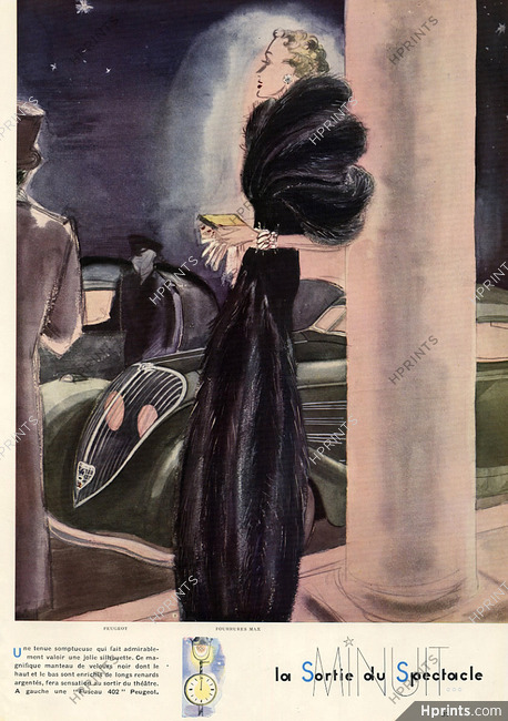 Fourrures Max & Peugeot (Car) 1935 Pierre Mourgue, Fur Evening Coat