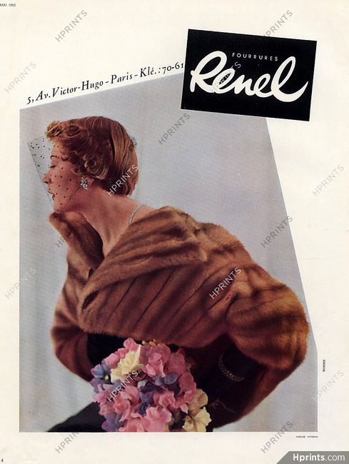 Renel (Fur Clothing) 1953 Fashion Photography