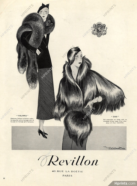 Revillon (Fur clothing) 1932 Paul Valentin