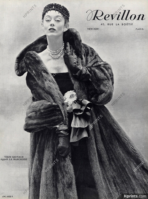Revillon 1952 mink Fashion Photography Fur Coat