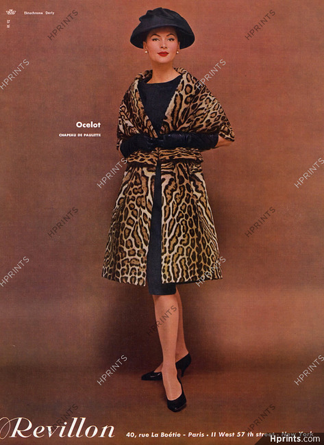 Revillon 1961 Ocelot Fur Coat Fashion Photography