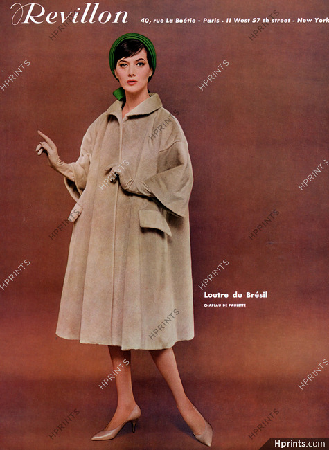 Revillon 1961 Fashion Photography, Fur Coat