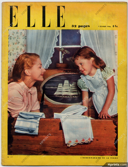 ELLE (Belgique) N°11 du 7 Février 1946 Fragonard, 32 pages