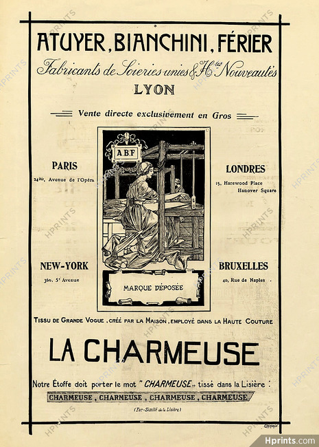 Atuyer Bianchini Férier 1912 "La Charmeuse"