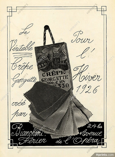 Bianchini Férier (Textile) 1928 Le crêpe Georgette