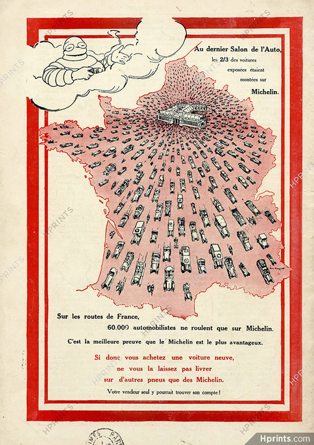 Michelin 1914 - 90ème tableau, Salon de l'Automobile, Cousyn