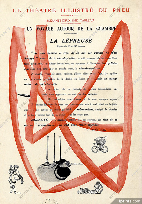 Michelin 1913 - 62ème tableau ''La Lépreuse'' bicycle