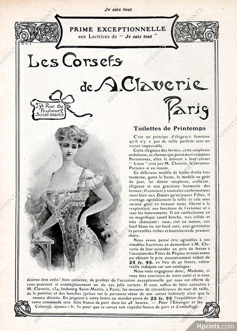 A.Claverie (Corsetmaker) 1905 Corset