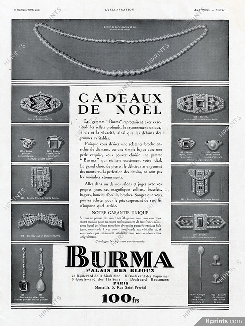Burma (Jewels) 1930