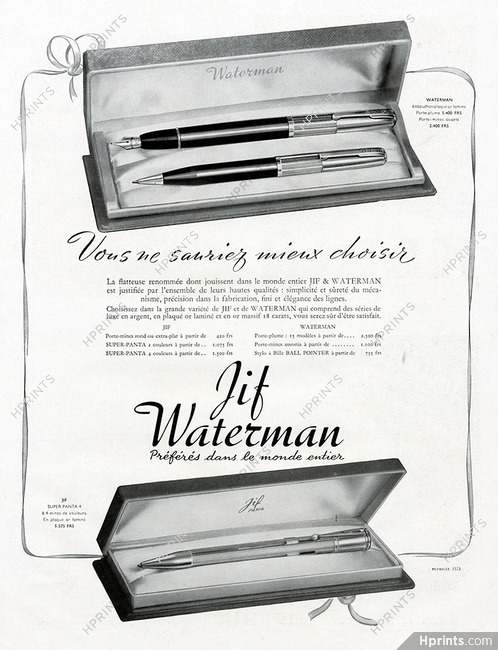 JIF Waterman (Pens) 1950