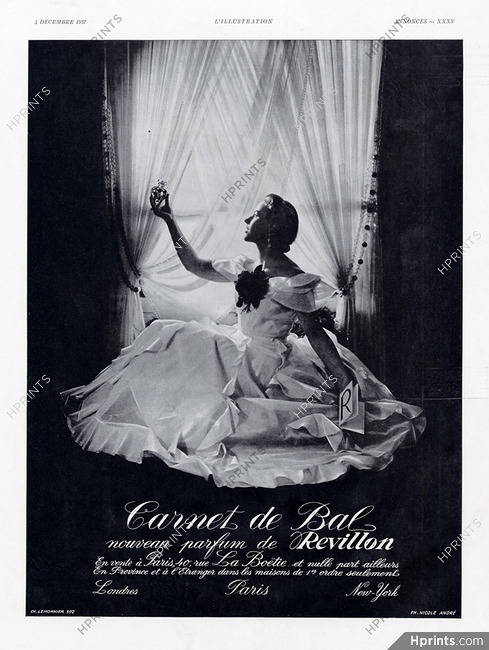 Revillon (Perfumes) 1937 Carnet de Bal
